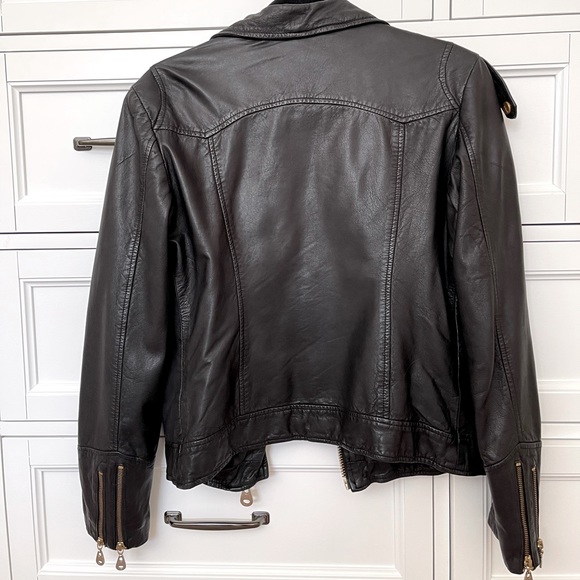 Doma Black Leather Moto Jacket (size M) - Picture 7 of 14
